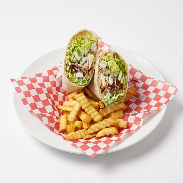 California Chicken Cheese Steak Wrap.