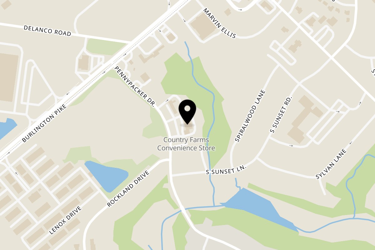Map showing the location of Mr. Cheesesteak & Pizza of Penny Packer on 224 Pennypacker Dr in Willingboro